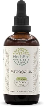 HerbEra Astragalus B120 Alcohol-Free Herbal Extract Tincture, Concentrated Liquid Drops Natural Astragalus Astragalus membranaceus Dried Root 4 fl oz