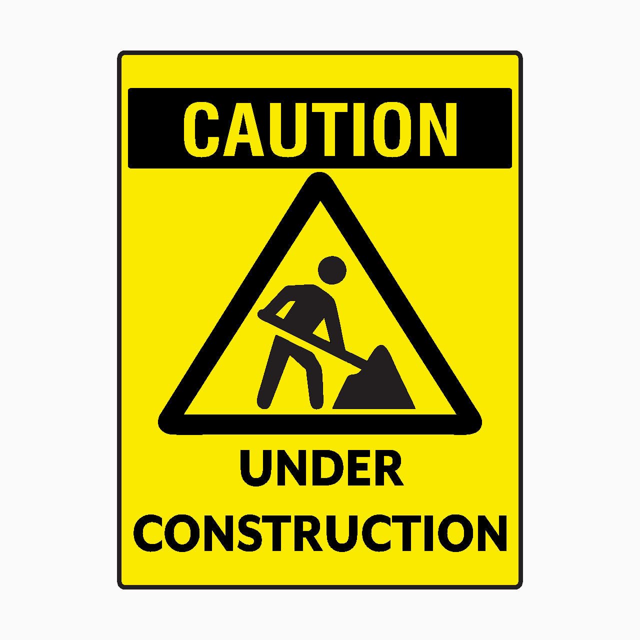 UNDER CONSTRUCTION Sign Workplace Metal Tin Sign 8 x 12 inch for Industrial & Commercial Series