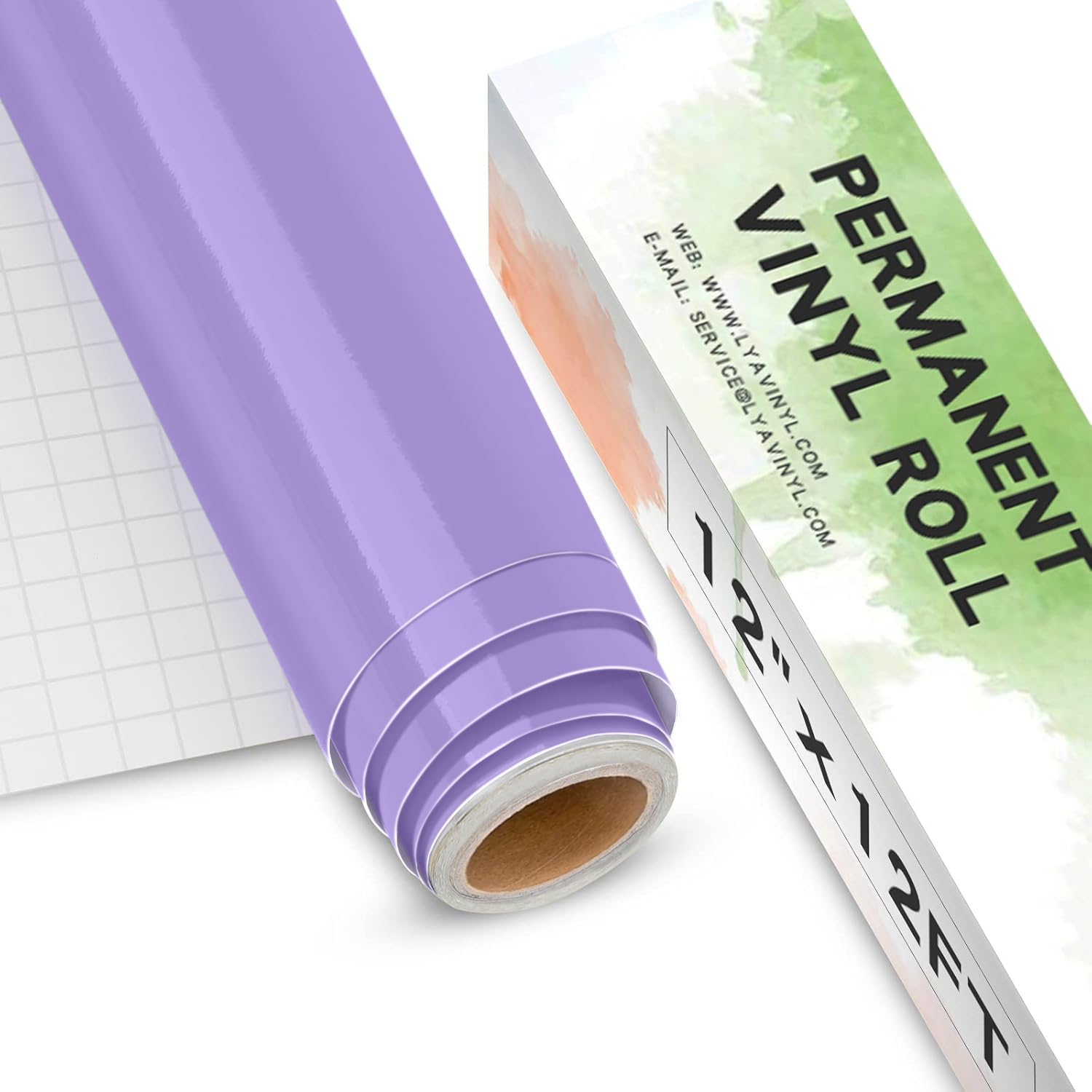 Lya Vinyl Glossy Violet Permanent Vinyl Roll for Cricut, 12" x 12Ft, Outdoor Adhesive Vinyl for Silhouette Cameo, Decor Sticker, Party Decoration