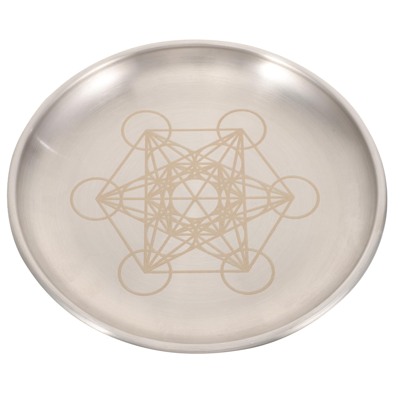 TEHAUX Altar Plate Candle Holder - Silver White Pentagram Pattern Metal Tray For Candles, Witchcraft & Altar Supplies - View #13