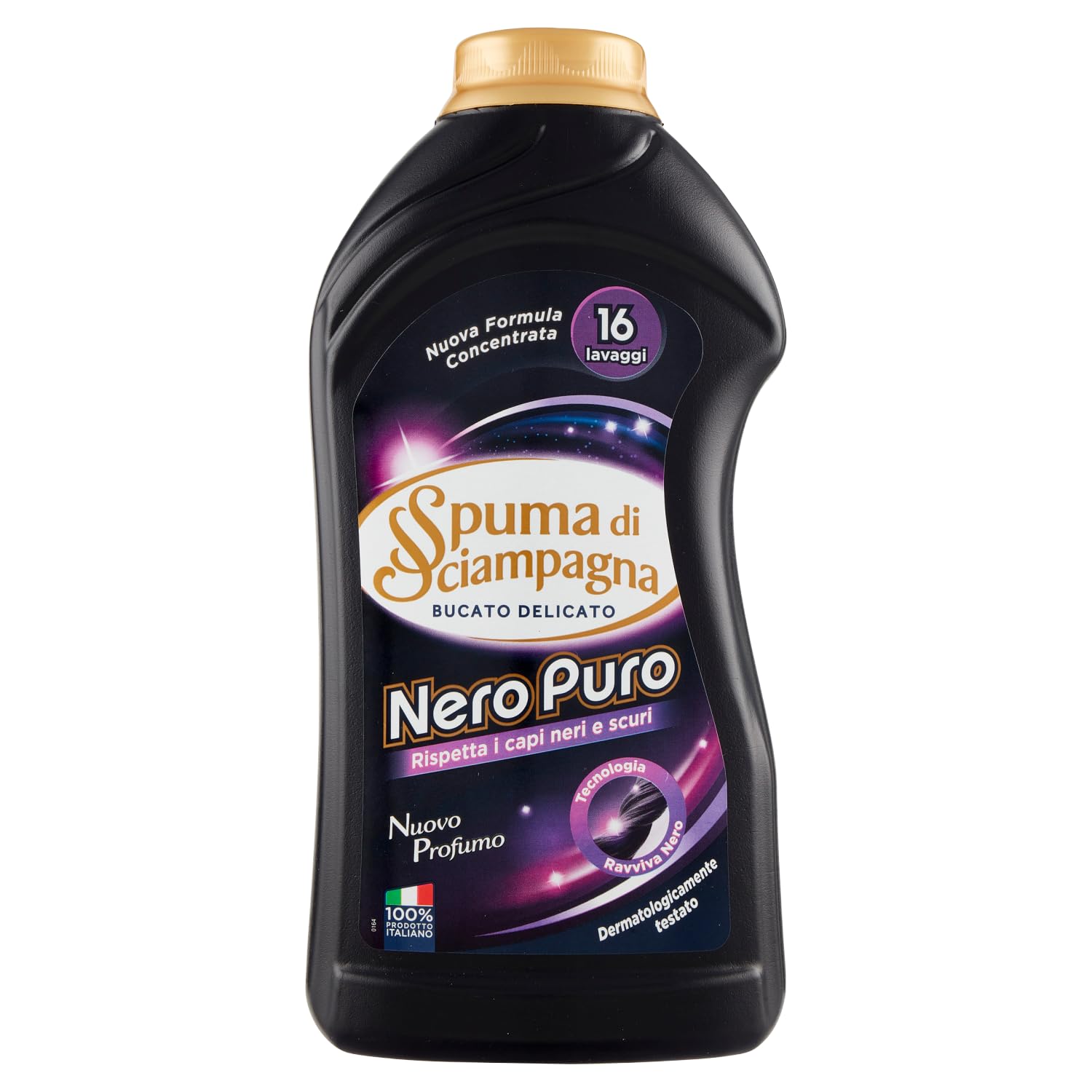 8 X Spuma Di Sciampagna Detersivo Nero Puro – Detersivo liquido con formula concentrata ideale per capi neri scuri 16 lavaggi 800 ml + portachiavi Beni Culinari