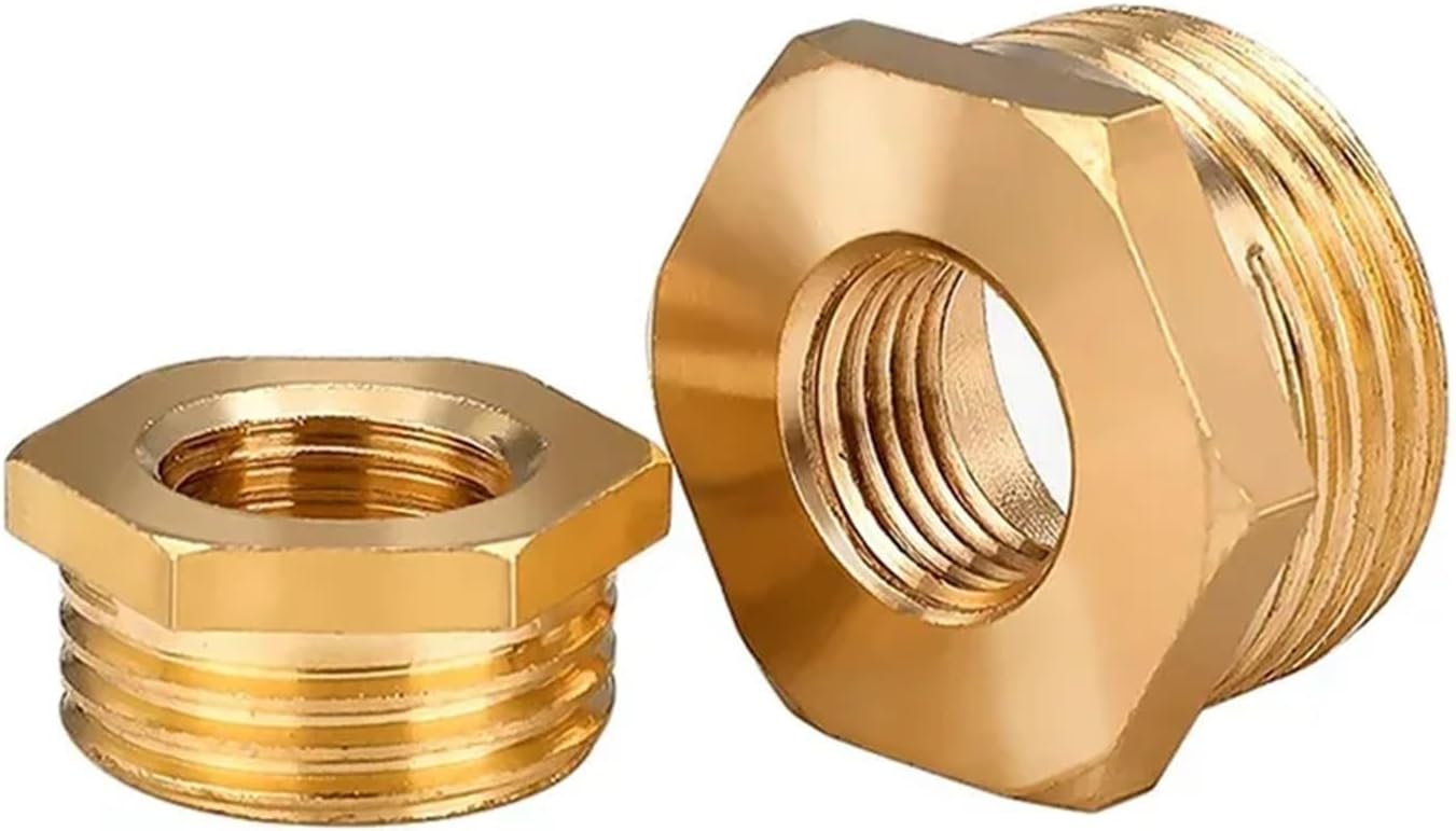 20PCS Brass 1/8 1/4 3/8 1/2 Female To Male Threaded Hex Bushing Reducer Copper Pipe Fitting Water Gas Adapter Coupler Connector(F 03 To M 04)