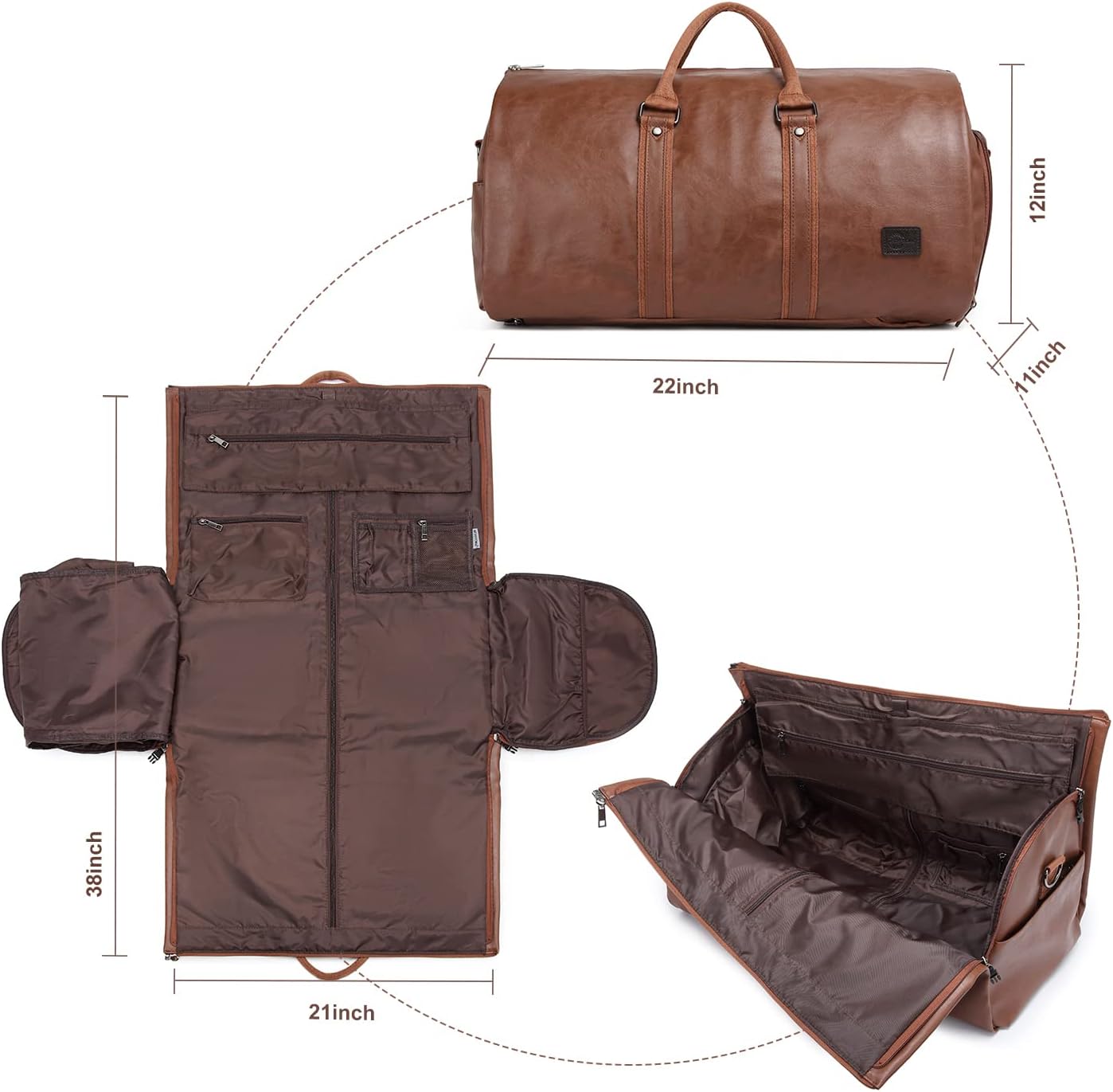 seyfocnia Convertible Travel Garment Bag,Carry on Garment Duffel Bag for Men Women - 2 in 1 Hanging Suitcase Suit Business Travel Bag - Image 5