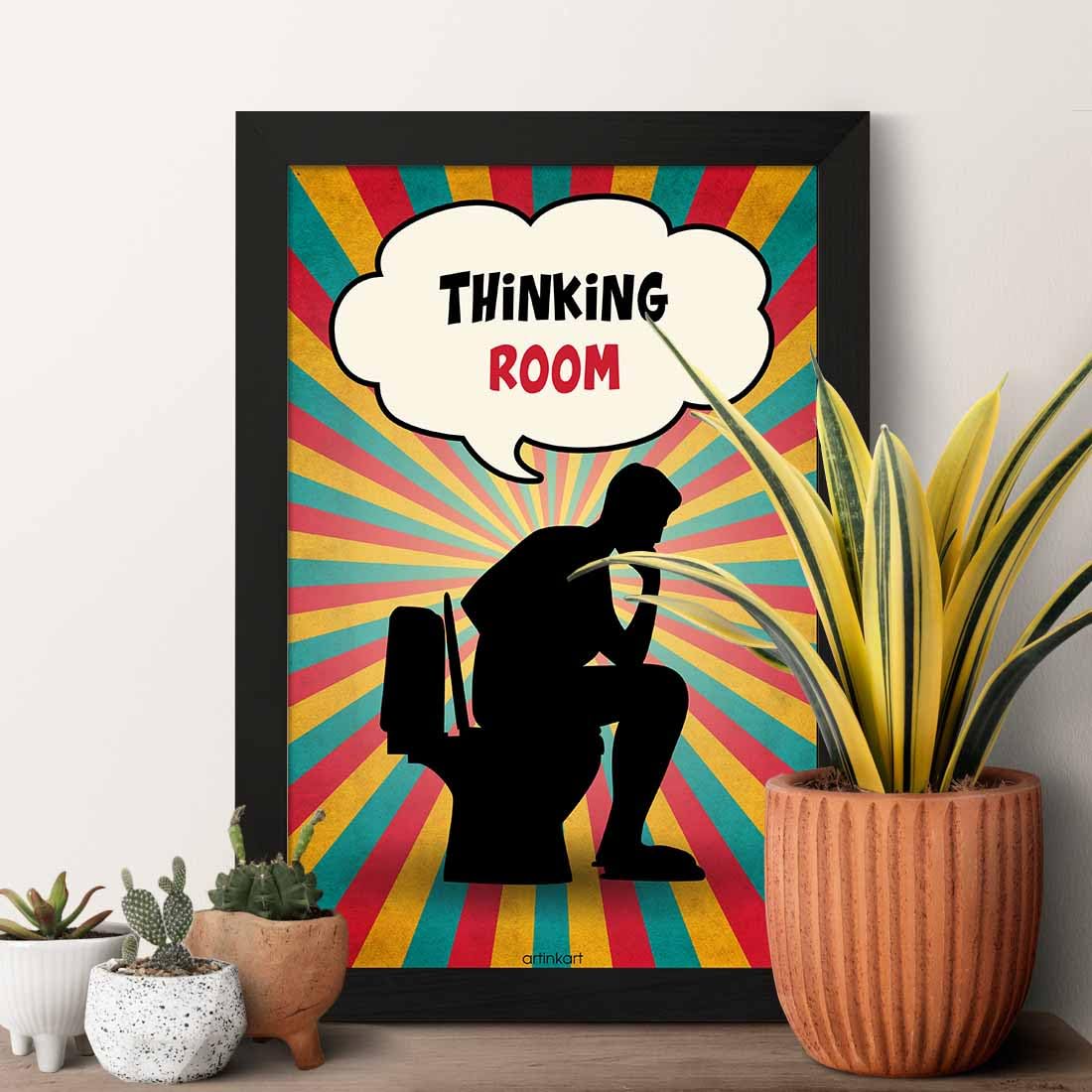 Funny Bathroom Posters with Frame - Office & Home Decor -8 Funny Bathroom Posters with Frame - Office & Home Decor -8