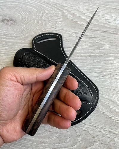 Damast-Jagdmesser Crafttal aus 150 Lagen Damaststahl mit Walnussholzgriff