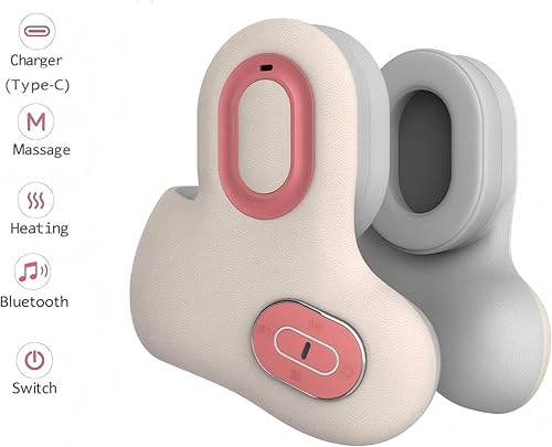 Miniatura 6 de Almohada de cuello de viaje 3 en 1 con altavoz Bluetooth de música, masaje de calor y vibración, espuma viscoelástica para avión, automóvil, hogar