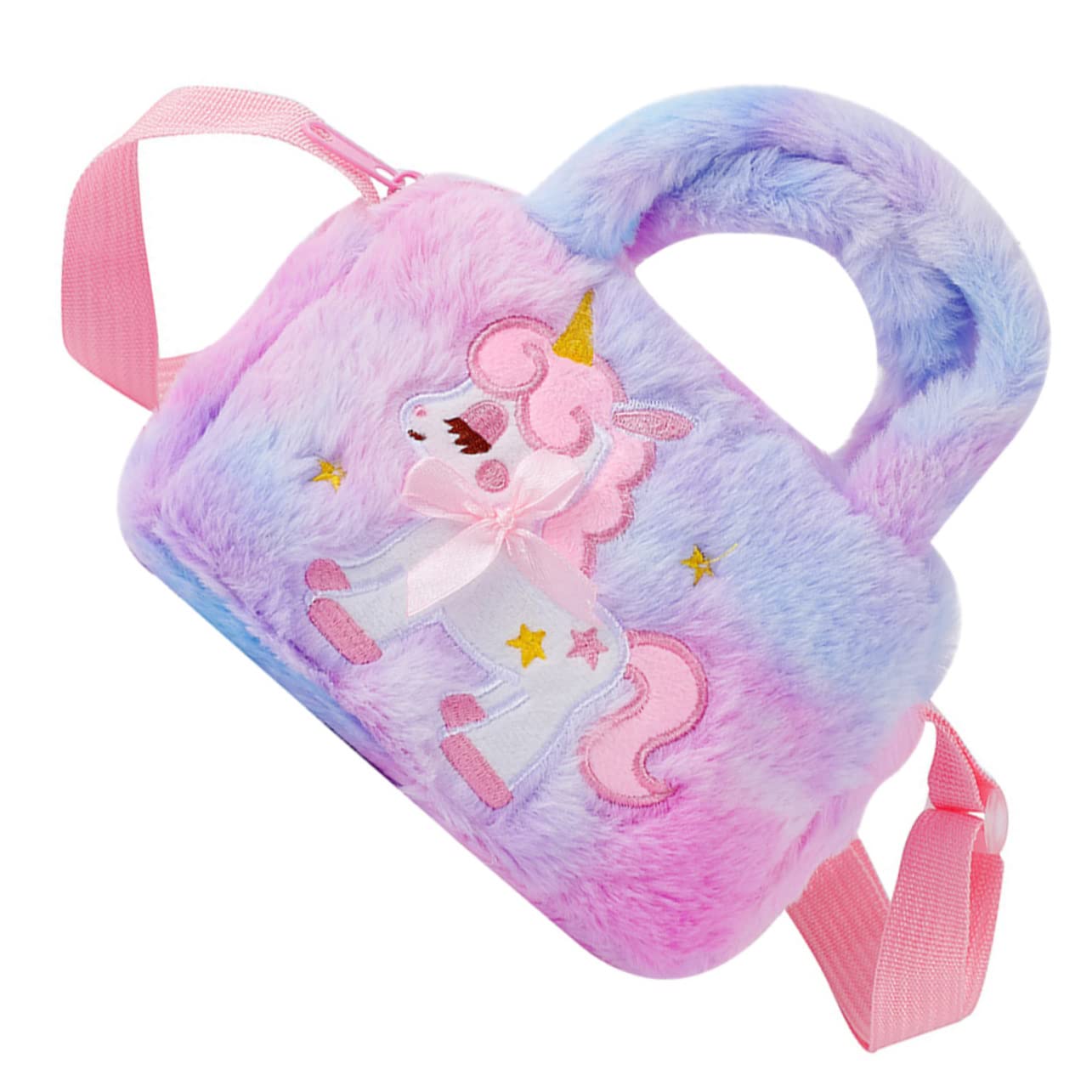 ULDIGI Adorable Unicorn Plush Crossbody Purse for Cartoon Handbag Soft and Fluffy Plush for Little Girls and Accessories