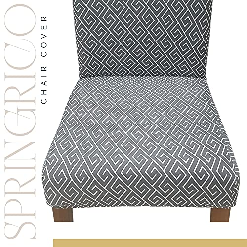 Image of SPRINGRICO Chair Covers for Dining Room Set of 4, Stretch Dining Chair Cover, Washable Spandex Kitchen Parsons Chair Slipcovers, Removable Seat Protector for Home or Party ( 4 Pack, Solstice)