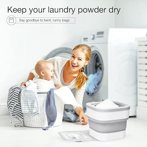 Miniatura 2 de Conworld Dispensador de detergente para ropa con cuchara para decoración y accesorios de lavandería, ahorro de espacio, organización y