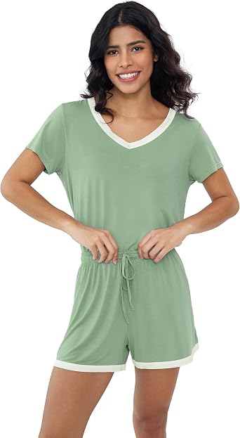 Amorbella Bamboo Viscose Pyjamas Set for Women Cooling Shorts Summer Pjs