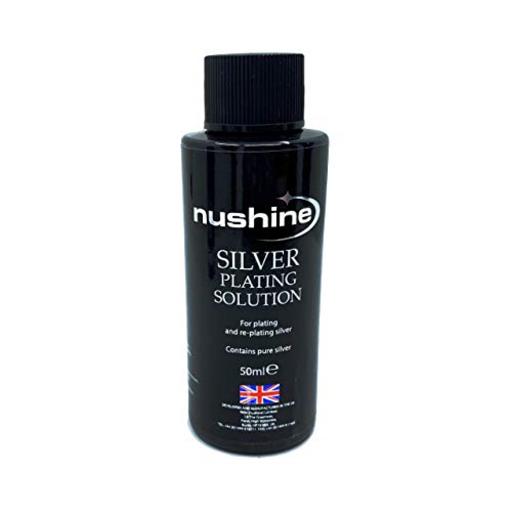 Nushine Silver Plating Solution 1.7 Oz - permanently plate PURE SLIVER onto worn silver, brass, copper and bronze (ecofriendly formula)