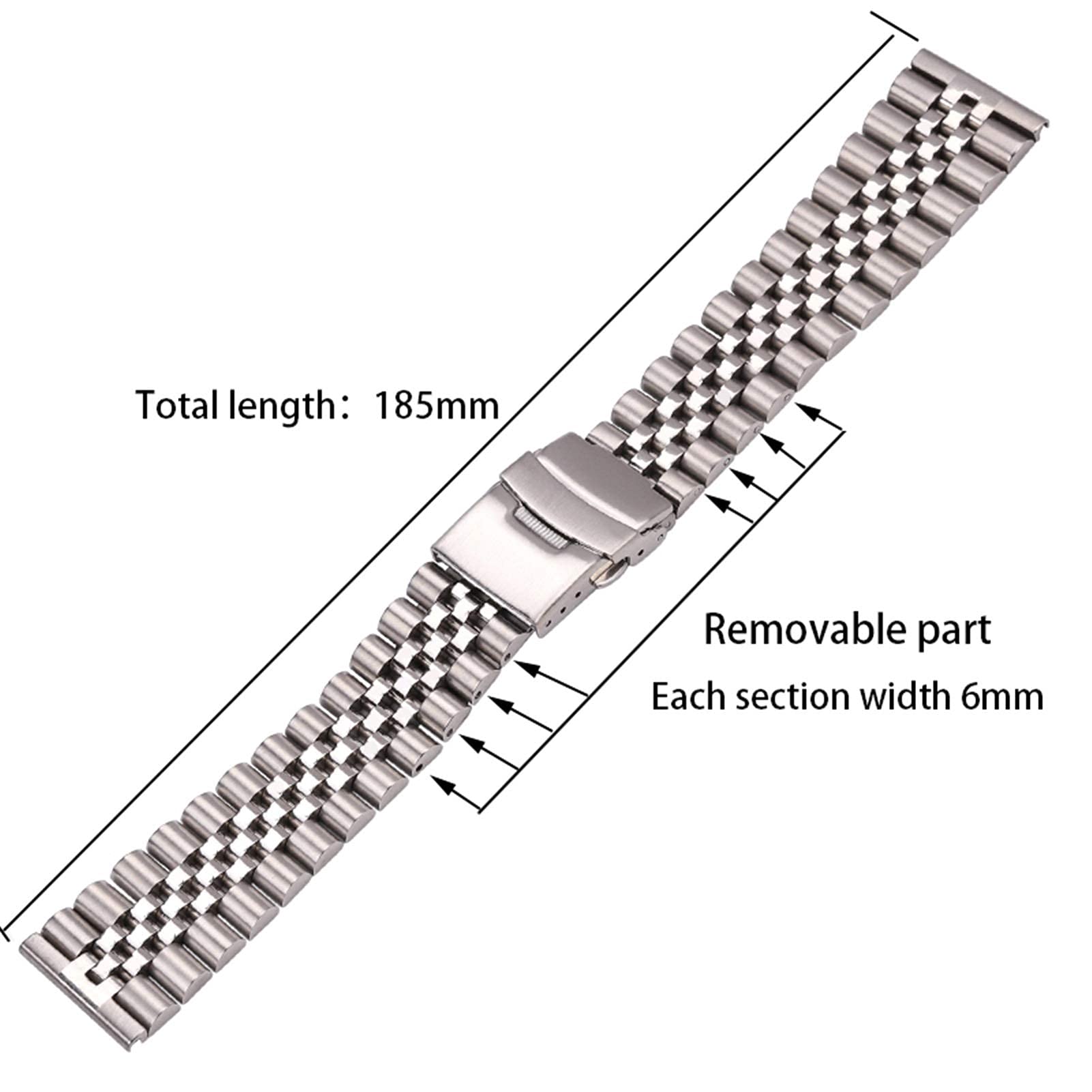 , bransoleta ze stali nierdzewnej pasek do zegarka 20mm 22mm 24mm srebrne dodatki metalowe