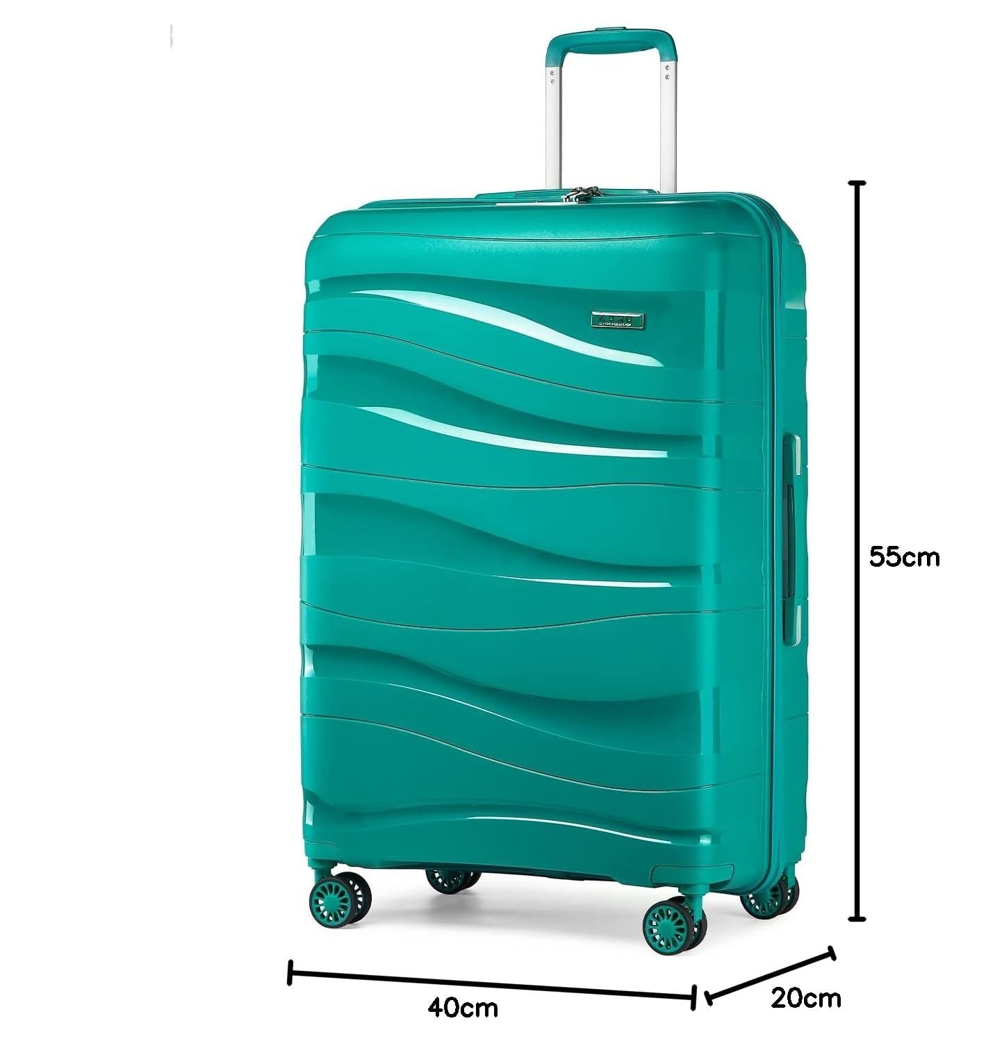 KONO Valigia Grande da 75cm Trolley Rigida Leggero Polipropilene Valigie con TSA Lucchetto e 4 Ruote (Verde)
