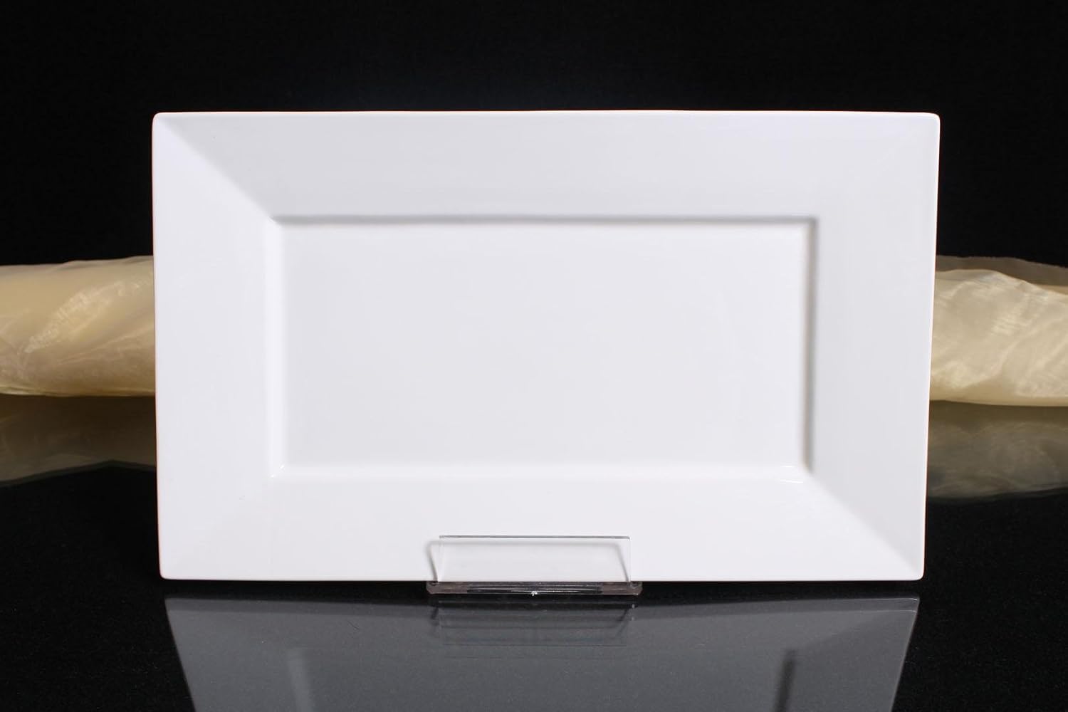 4 Rechteckige Porzellan Teller Schwarz - Servierplatten Für Antipasti