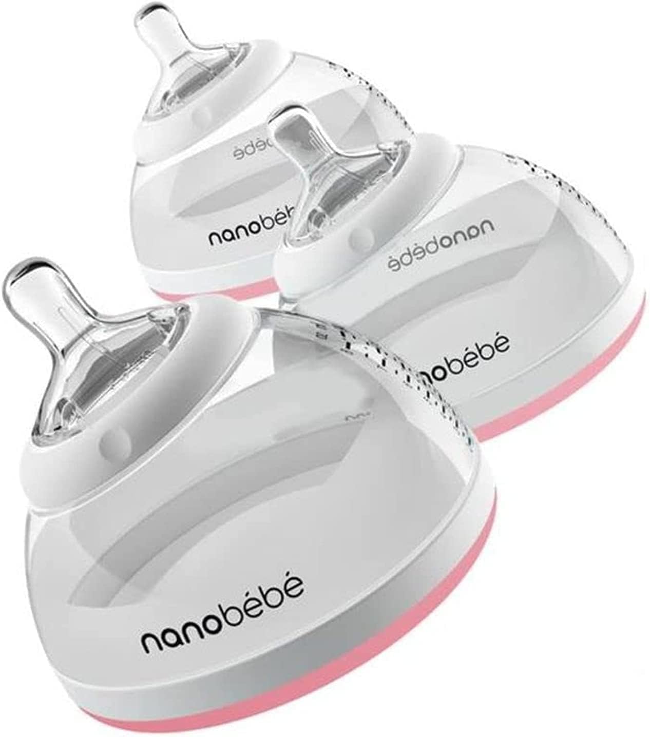NANOBÉBÉ Stage 2 Transition Baby Bottle, Easy To Clean, Instinctual & Comfortable, 3 Pack, Pink, 240Ml / 8Oz