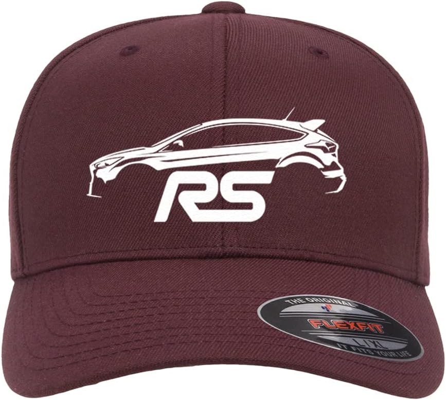 Ford Focus RS Sports Car Flex 6277 Athletic Baseball Fitted Hat Cap