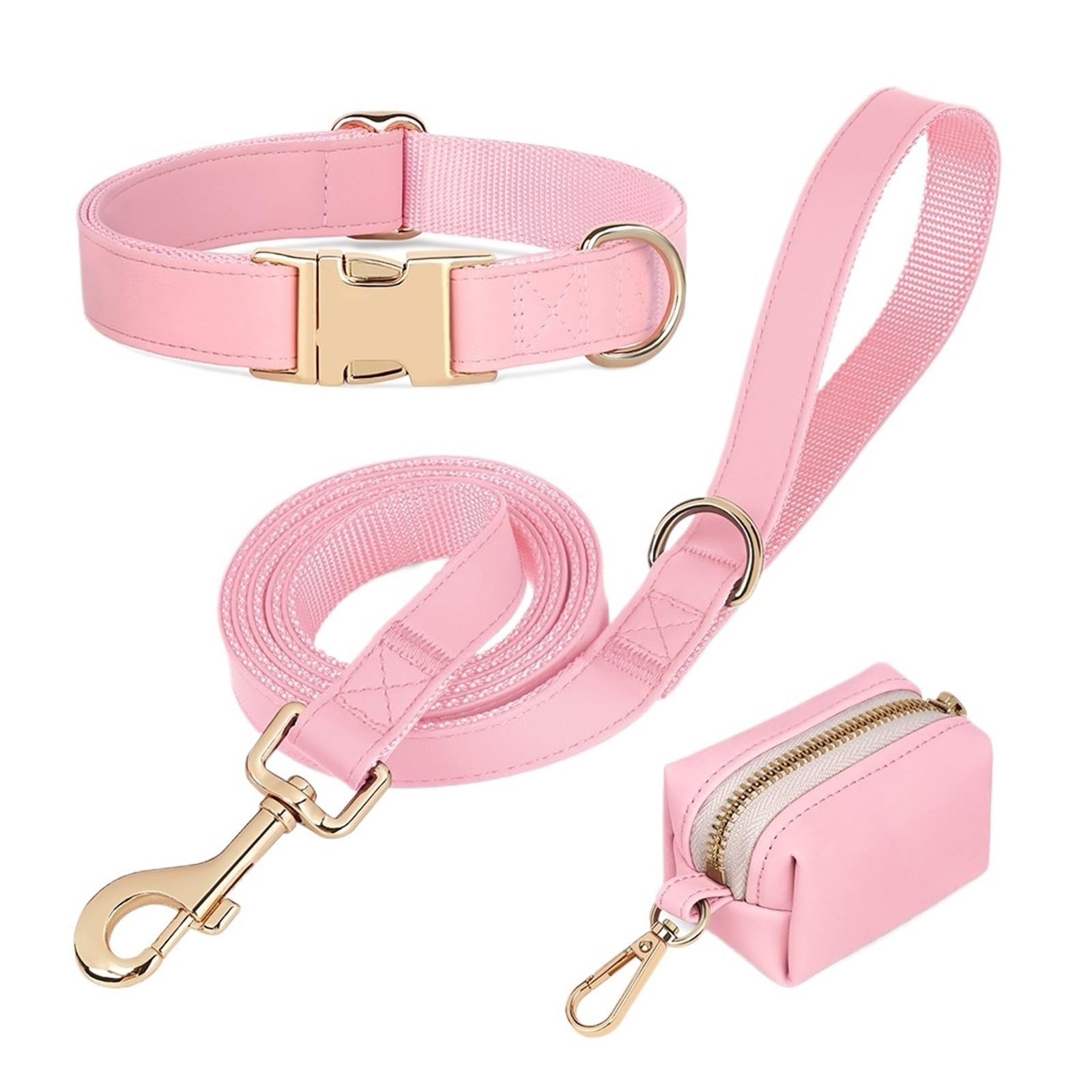 Collier pour chien et laisse rose L parfaits pour balades colorées