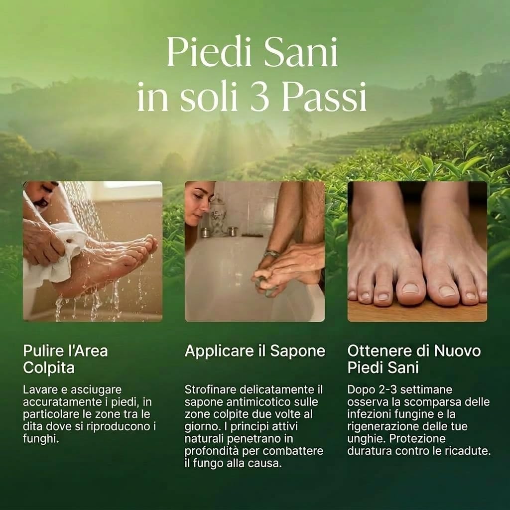Aqvera Sapone Micosi—Sapone Detergente Quotidiano Al Tea Tree Per Viso Corpo E Mani Con Schiuma Ricca Per Uso Quotidiano (4 PCS)