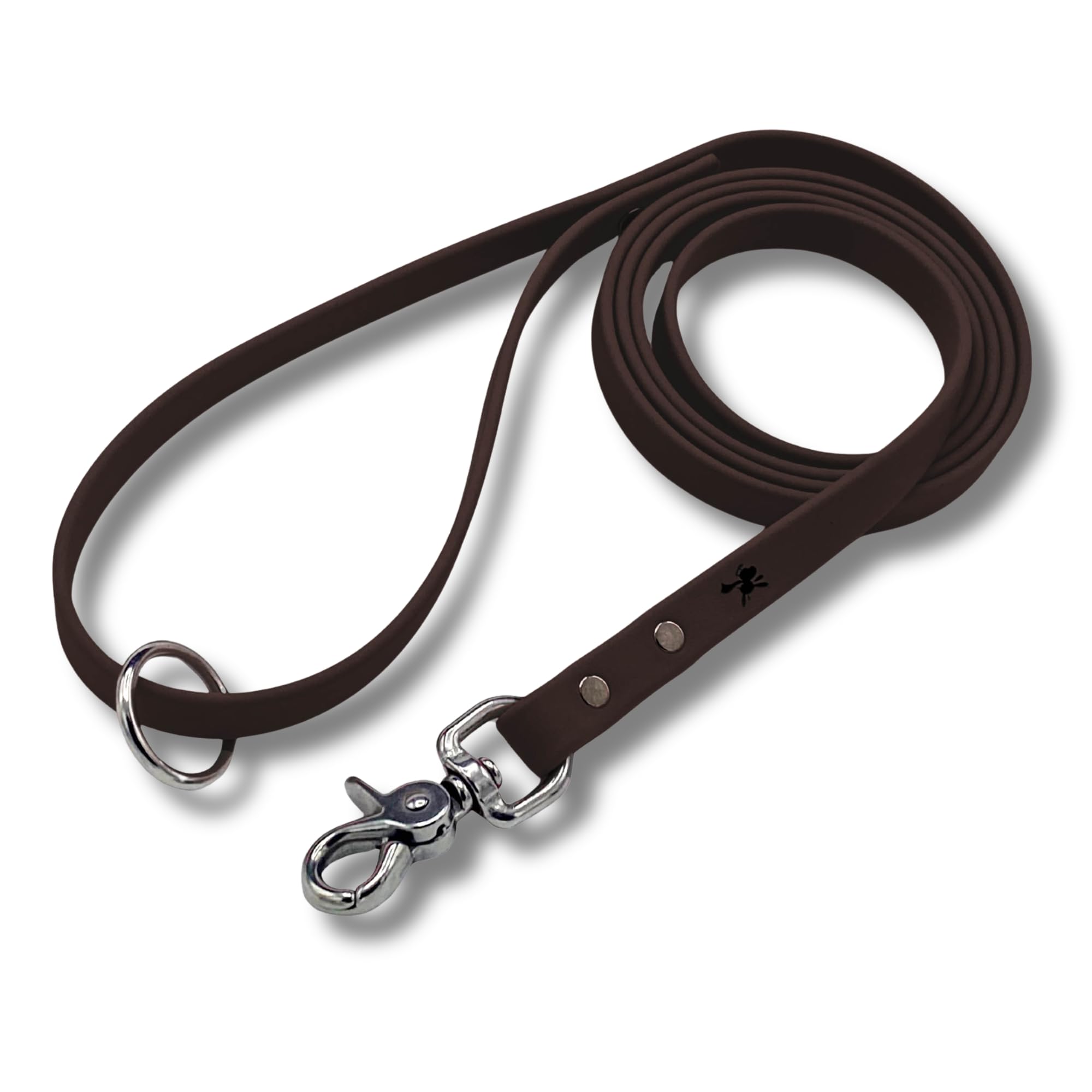 Gummy K9 Biothane Dog Leash, Professional Training Lead, Stainless Steel, New Advanced Safety Clasp, Weatherproof, Waterproof, Long Lasting, 6 Ft (1/2 Brown), Small, Medium, Large Dogs, Made in USA