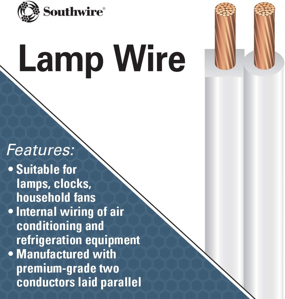 Get Discount 70% Price Southwire 55682144 250-Feet 16-Gauge 2 Conductor 16/2 Type SPT-2 Lamp Cord-Service Parallel Cord with Thermoplastic Insulation, White Hottest Sale Southwire 55682144 250-Feet 16-Gauge 2 Conductor 16/2 Type SPT-2 Lamp Cord-Service Parallel Cord with Thermoplastic Insulation, White