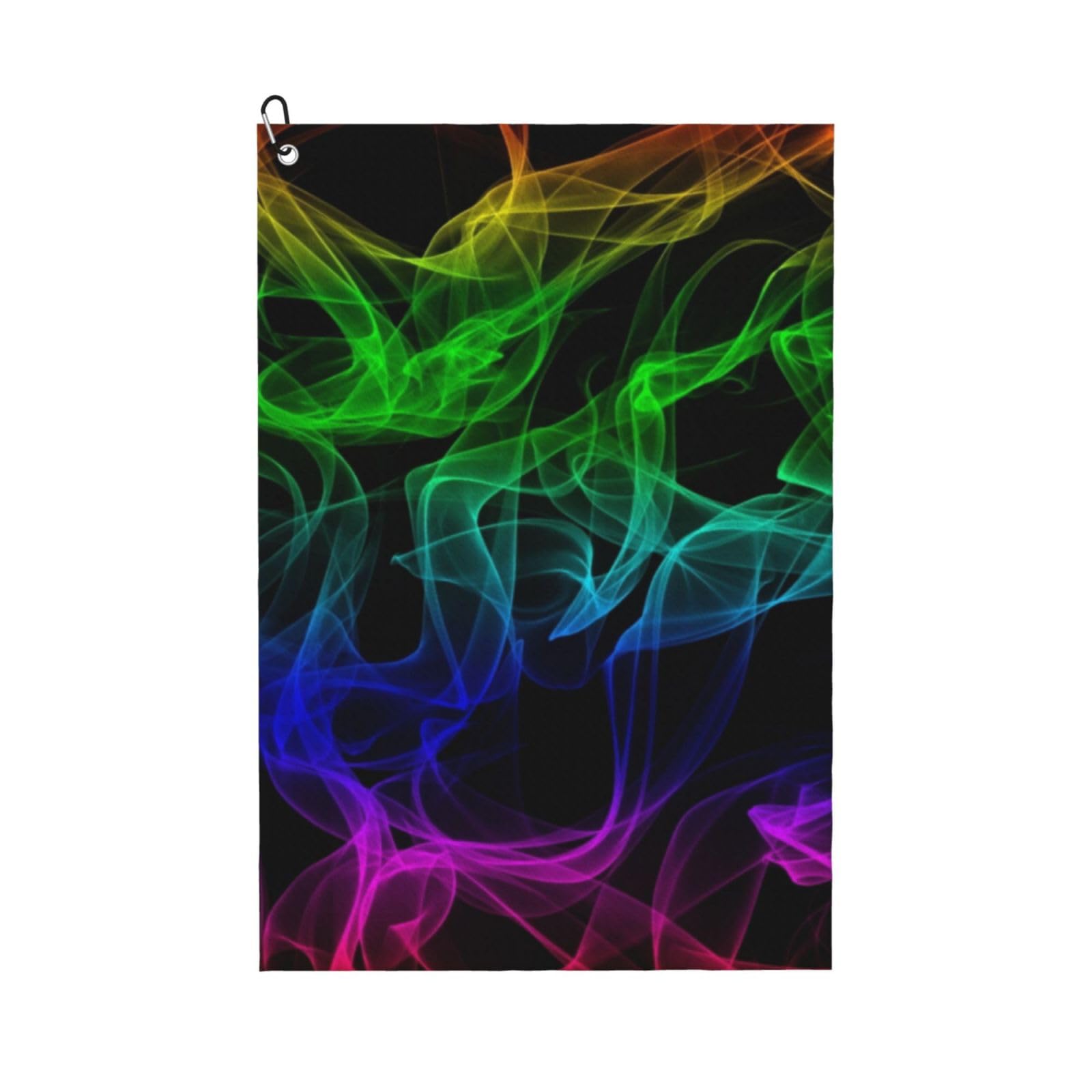 Hnnkloy Glow In Dark Splatter Neon, 16x24 in Portable Waffle Golf Towels with Carabiner Clip for Golf Bag