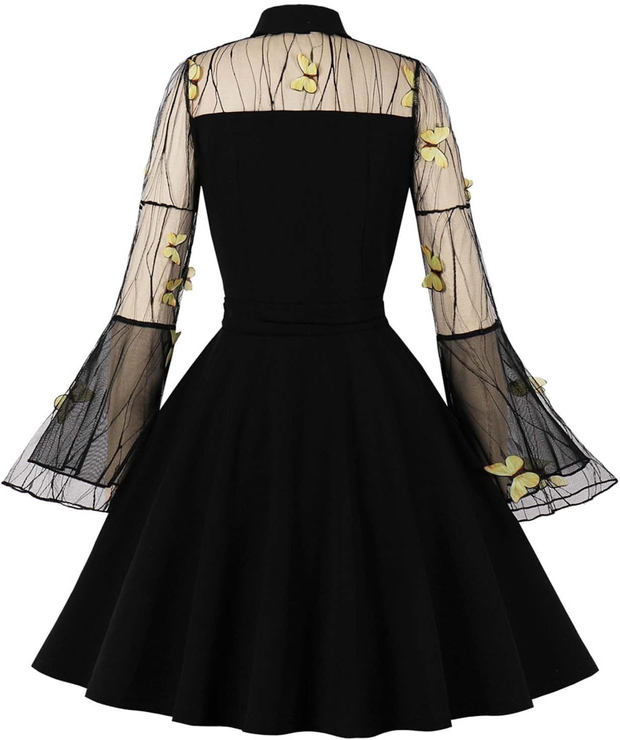 Women's Vintage 1950s Audrey Retro Rockabilly Prom Dress 50's 60's A-Line Cocktail Party Swing Dress Gothic Ball Gown