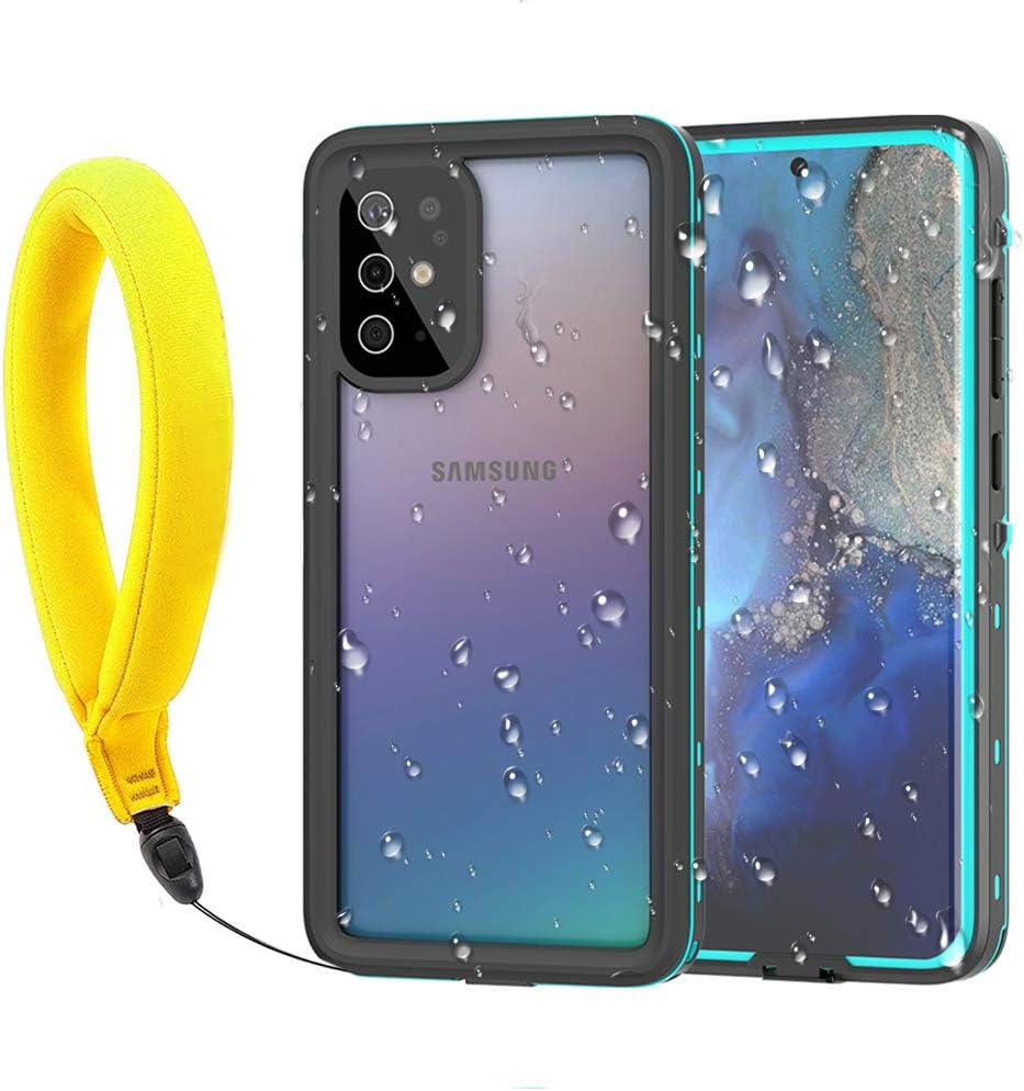 Anyos Samsung Galaxy S20 Waterproof Case, Galaxy S20 IP68 Underwater Case Built in Screen Protector 360° Full Body Protective Shockproof Dustproof Snowproof Cover with Fingerprint ID (Clear/Blue)