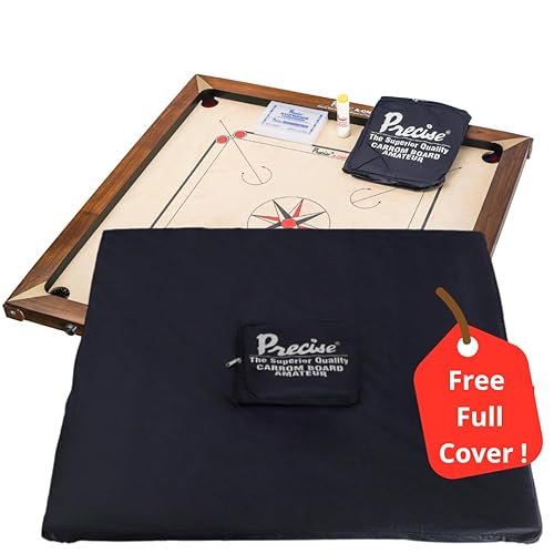 Precise Carrom Planche de carrom avec coins en noyer 12
