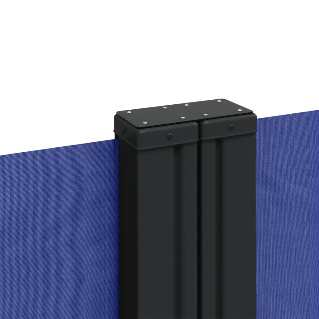 Seitenmarkise Ausziehbar 160x600 cm Blau Sonnensegel für Balkon Terrasse Garten Robustes Polyester mit PU Beschichtung Moderner Outdoor Sichtschutz für Wohnmobil Wohnwagen oder Gartenzaun