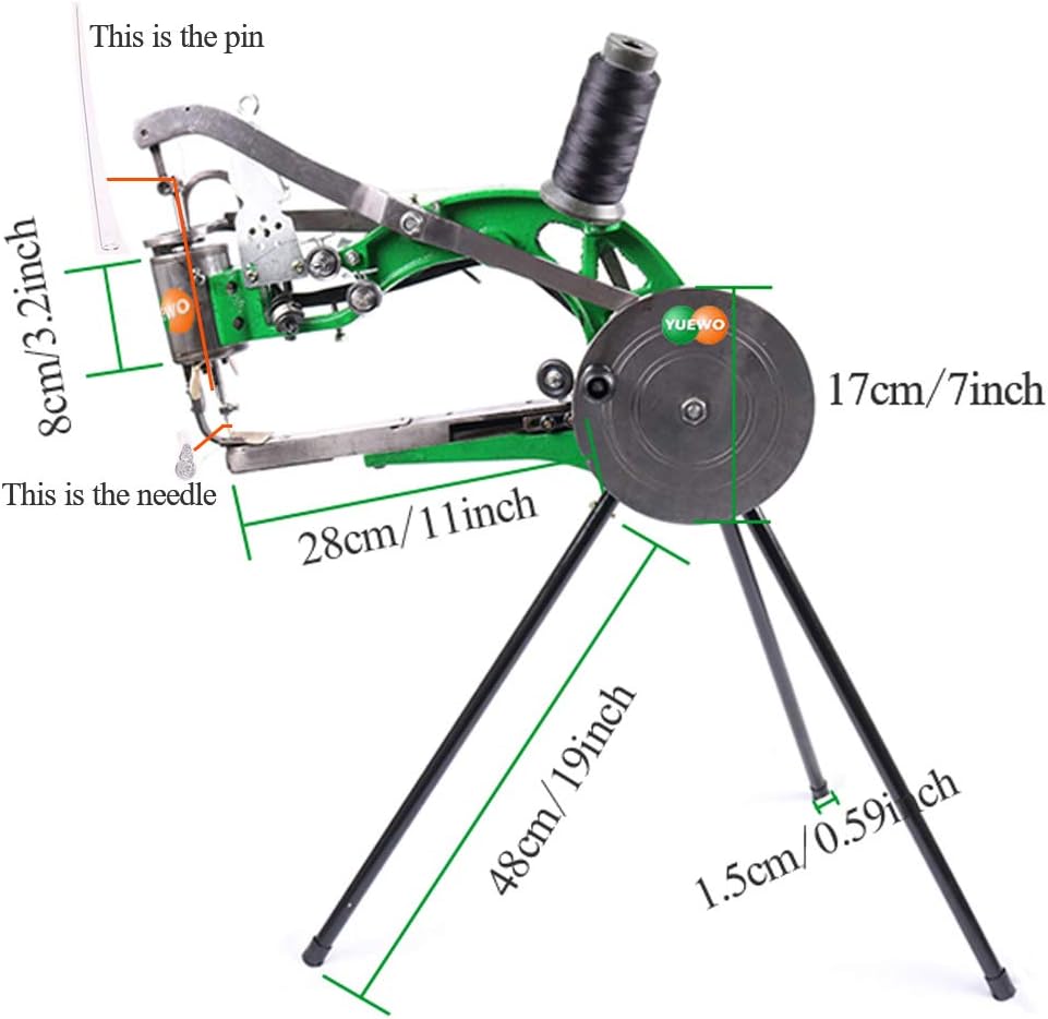 YUEWO DIY Cobbler Sewing Machine Shoe Repair Manual Shoes-Mending Machine Cotton Nylon Line Leather Stitcher Machine (Green)
