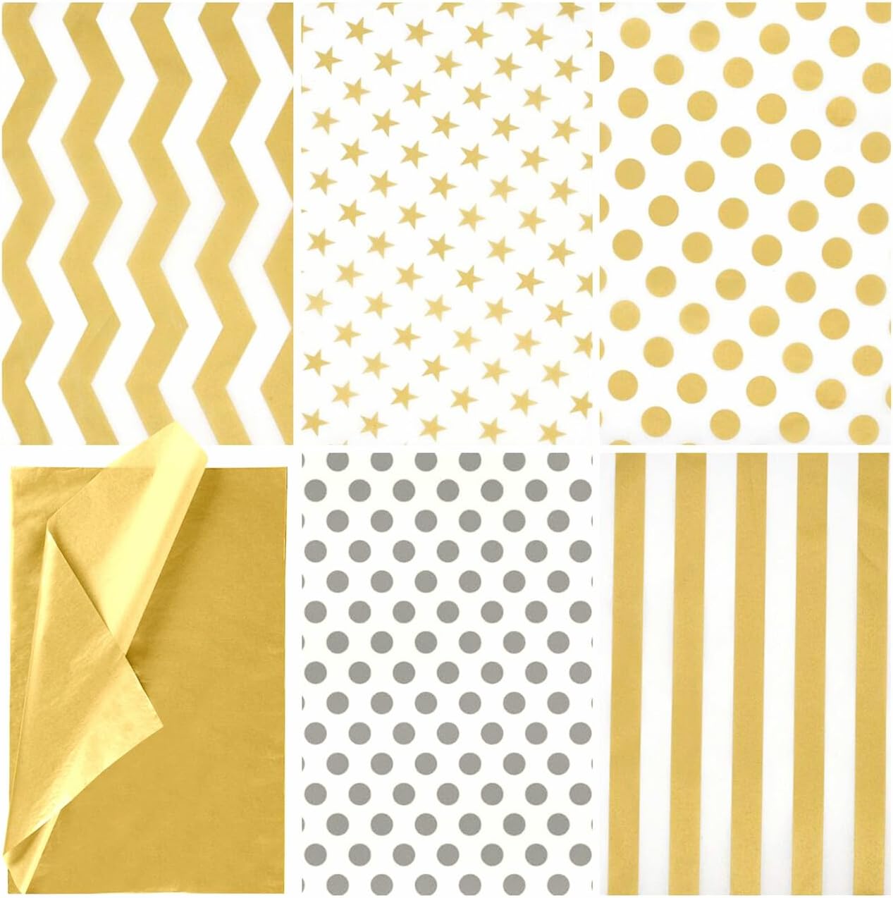 JOYIN 100 Sheets Metallic Silver and Gold Wrapping Paper Christmas, Gold Tissue Paper for Gift Bags, 20"X20" Christmas Wrapping Paper for Gift Wrapping Supplies, Holiday Birthday Wedding Gift Wraps