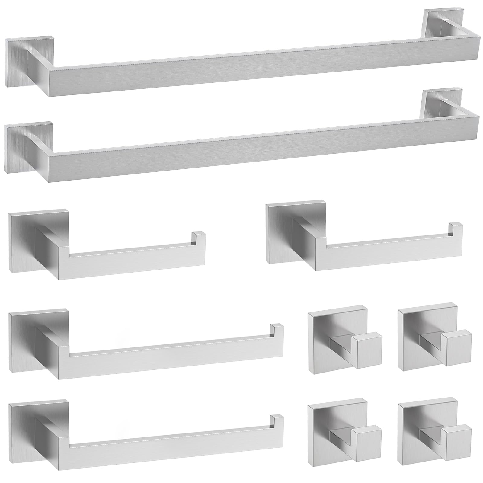Black Bathroom Towel Bar Set - 5 Piece Hardware -9
