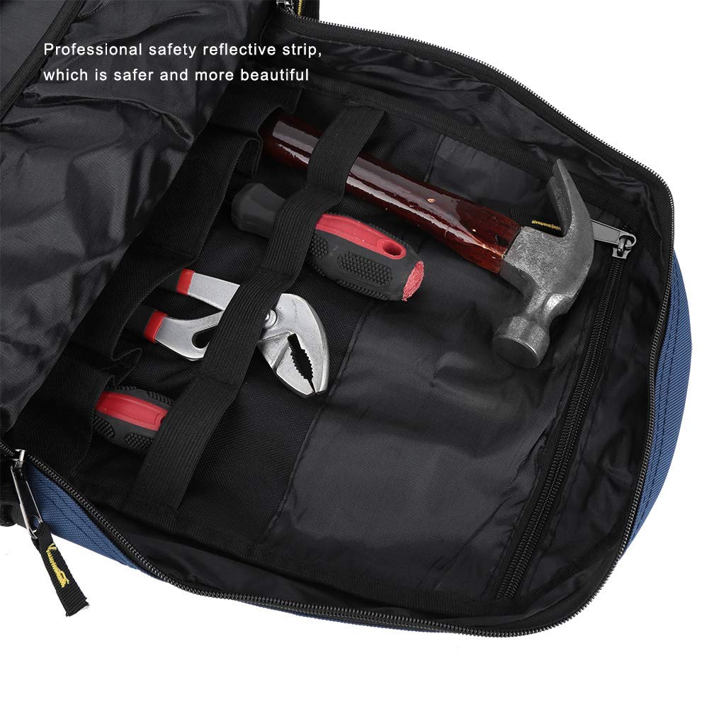Bolsa de Herramientas de Doble Hombro Mochila de Almacenamiento de Herramientas de Reparación de Tela Oxford para Plomero, Electricista, Administrador con Diseño de