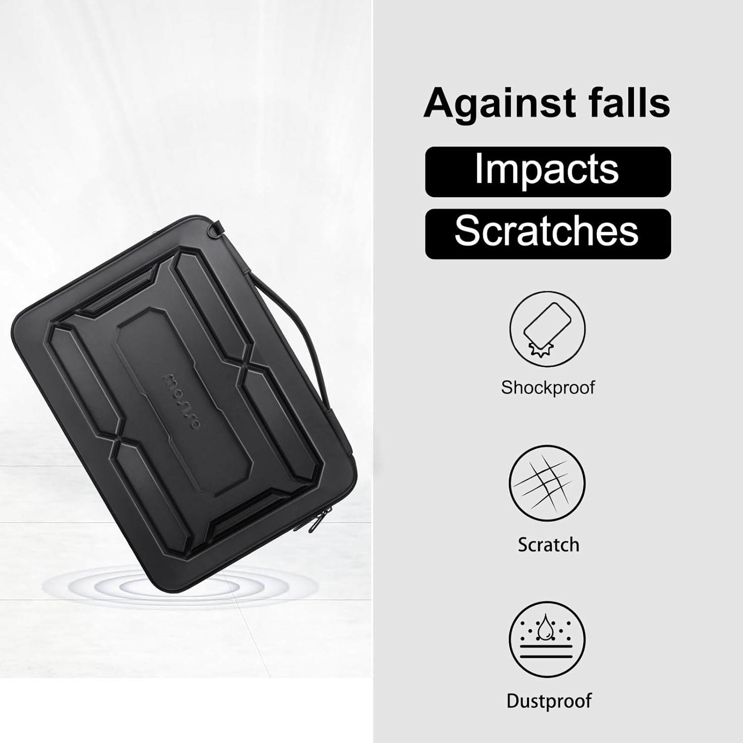 MOSISO 15.6 inch Hard Shell Laptop Sleeve Shoulder Bag, Waterproof Shockproof Protective EVA Computer Bag Carrying Case Compatible with MacBook Pro 16, 15-16 inch Lenovo, HP, Dell, Notebook, Black - Image 7