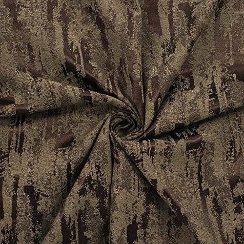 Image of Story@Home Bloom Collection Jacquard Lavish and Modern Rich Textured Solid 2 Piece Eyelet Ring top Window Curtain for Bedroom and Hall - 5 Feet, Rough Brown