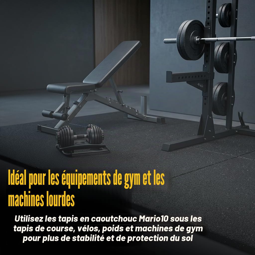 Mario 10 Tapis Anti-Vibration pour Machine à Laver 60 x 60 cm 60x60x1.5 Noir