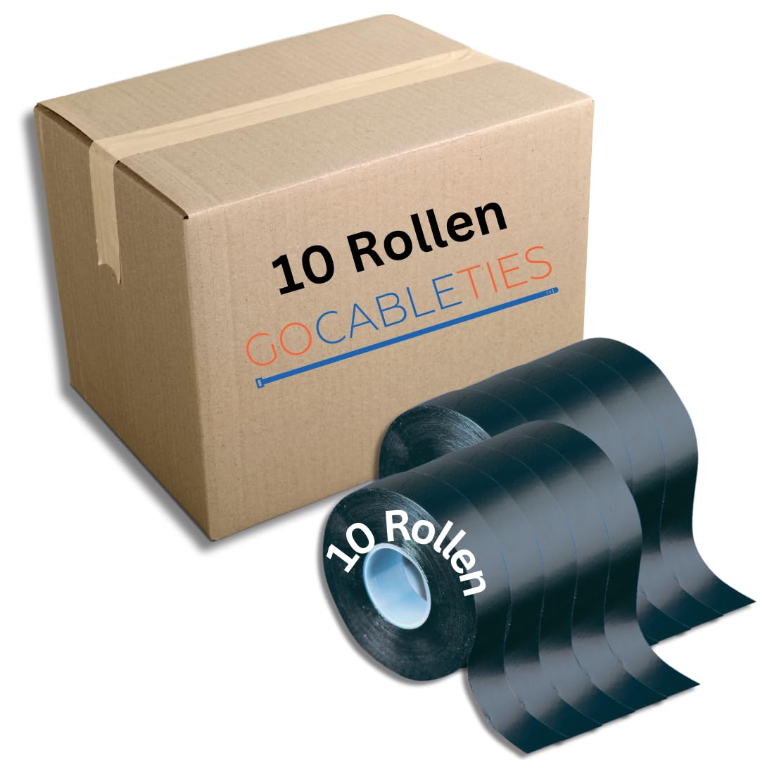 GOCABLETIES Isolierband Schwarz 19 mm x 10 m 10 Rollen