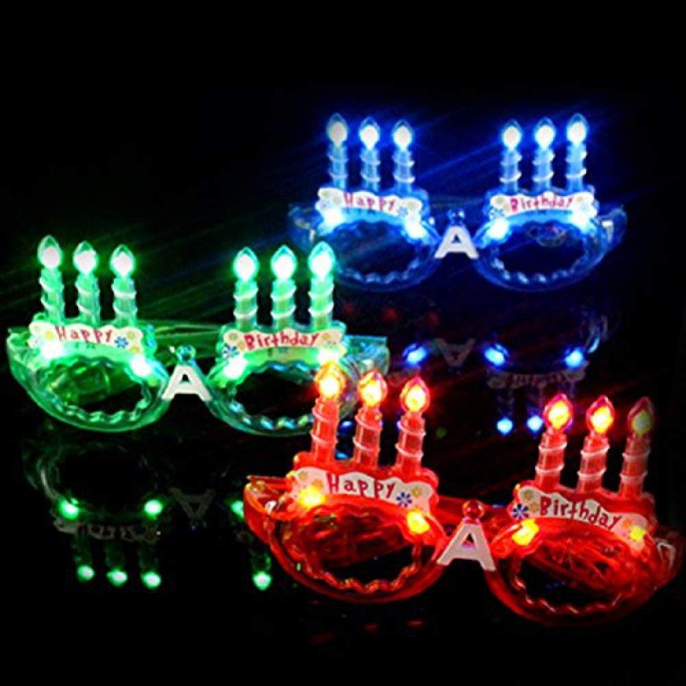 The Electric Mammoth LED Flashing Light Up Happy Birthday Cake Party Glasses Shades