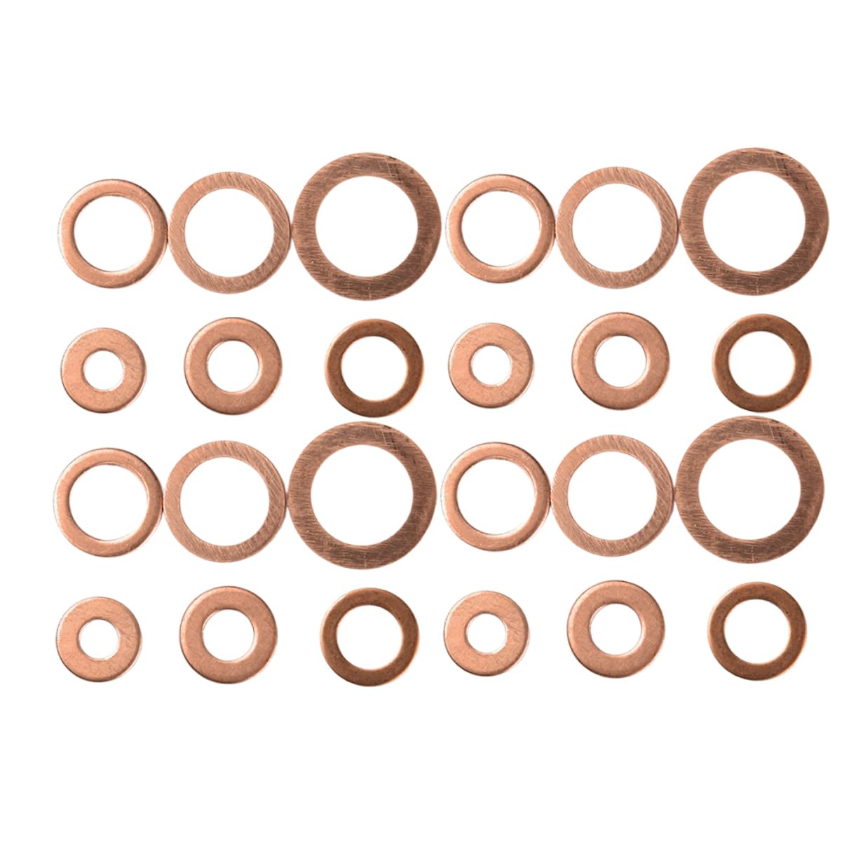 JECOMPRIS 110Pcs Copper Washer Oil Seal Gasket for Engine Machinery Durable Sealing Washers with Excellent Conductivity Suitable for All Engine Types