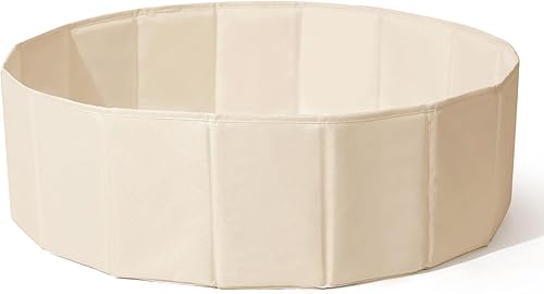 Miniatura 9 de Pisos de bolas beige de 31 pulgadas para niños pequeños, perros, gatos, tienda de campaña de juego para niños, corralitos de bolas plegables con