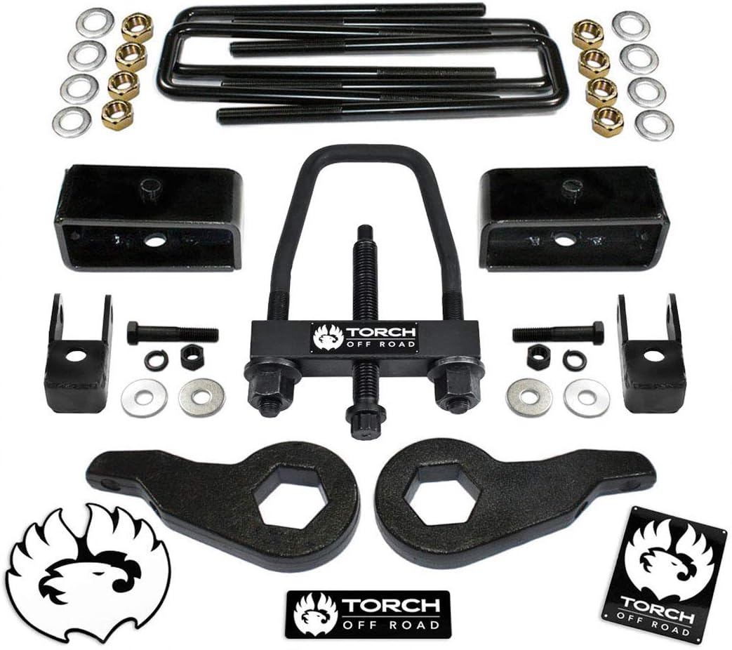 TORCH 3" Front 2” Rear LIFT Kit For 1999-2007 Chevy Silverado GMC Sierra 1500 4X4 4WD Tool and Shock Extenders