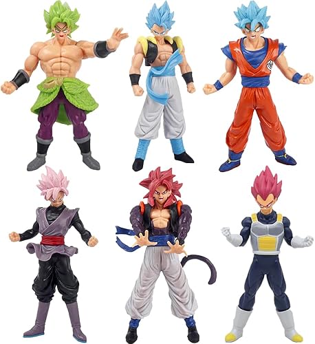 6 Pcs Set 6.8 inches Goku Action Figure Dragon Ball Action Figure Goku Toy Made of Non-Toxic Materials Suitable for Children