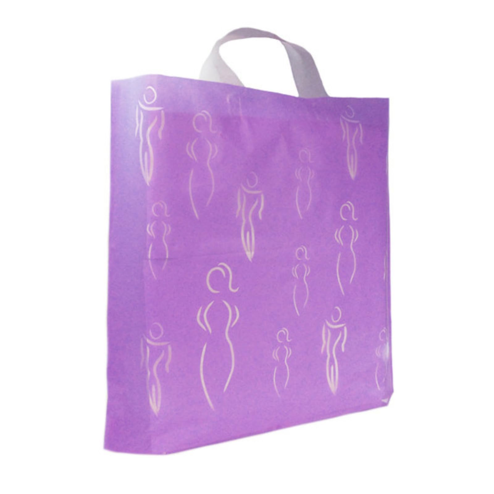 Lince Display Limited 50X Violet Plastic See Through Lady Design Handle Bags