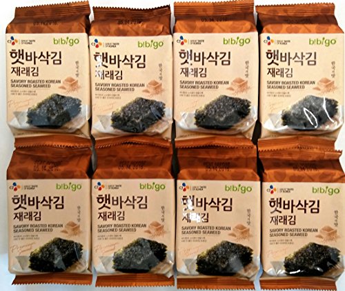 CJ Premium Roasted Seaweed Snack 5g -(Pack of 8) - image 1
