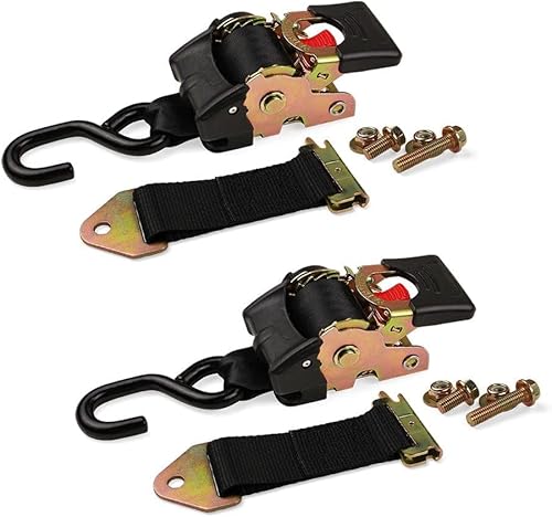 Miniatura 60 de DC Cargo Mall Correa de trinquete retráctil para barco, kit de Gunwale resistente y correas de amarre de popa y correas de alta resistencia de 2 x