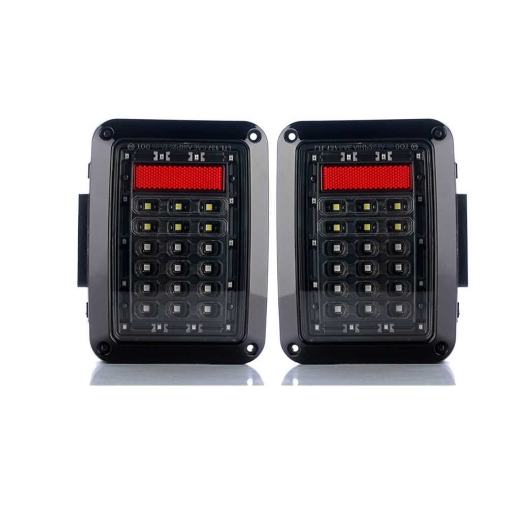 Lantsun Black Replacement Us Version LED Tail Light Assembly for Wrangler Jk 2007-2017(one Pair) 011011