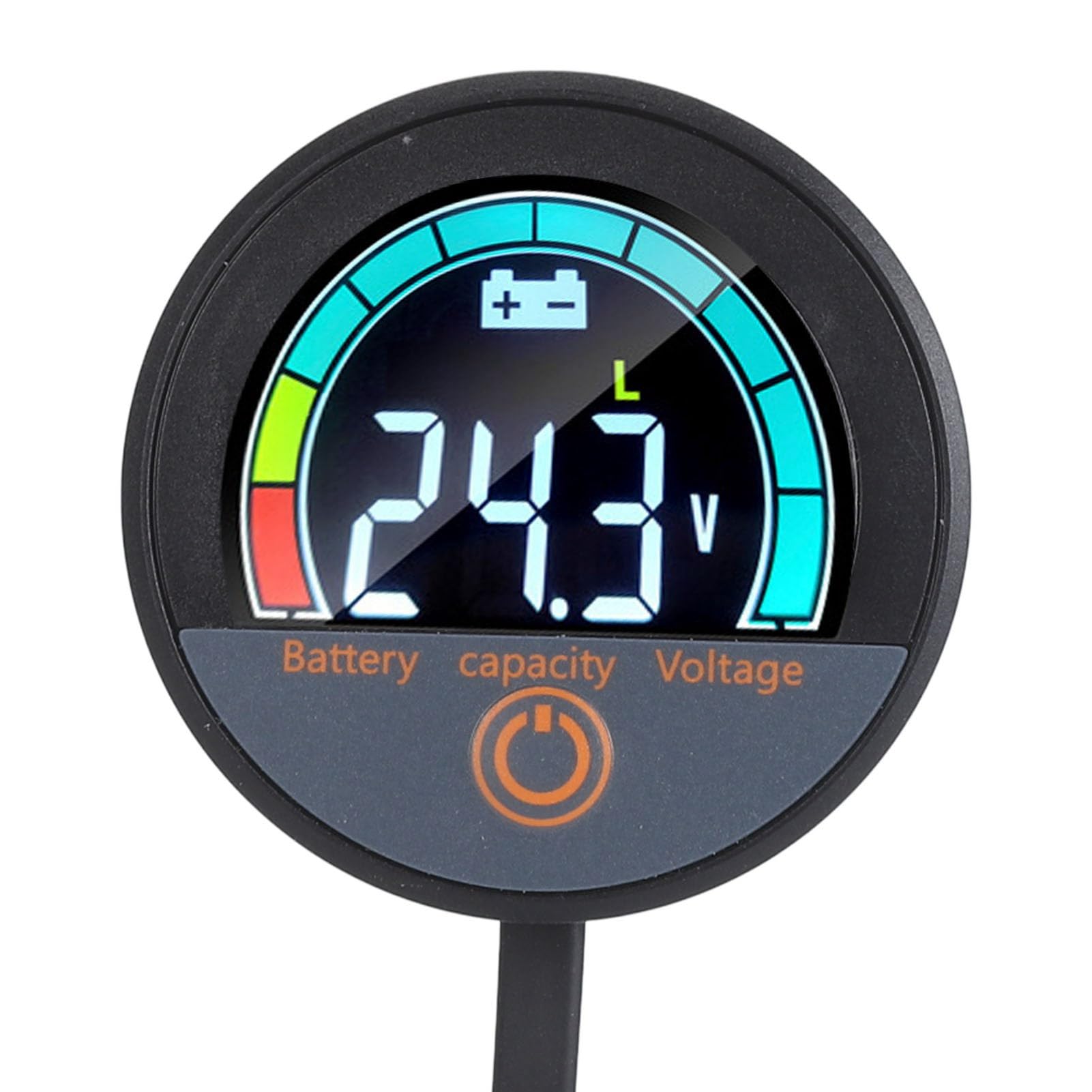 Monitor de voltaje y capacidad de batería DC8-100V con pantalla LCD circular compacta 8