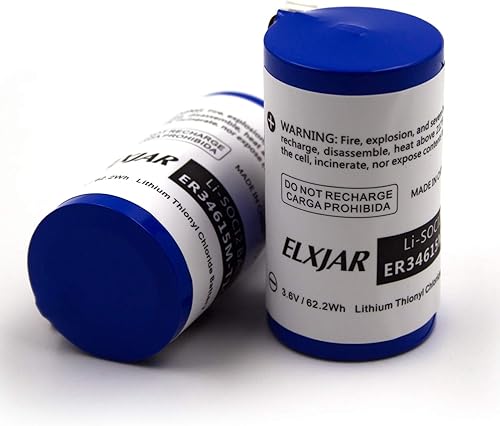 Lunggwey Paquete de 2 baterías de cloruro de tionilo de litio de tamaño D de 3.6 V compatible con DSC ER34615M-T1 WT4911 WT4911B WT8911, ALEXOR