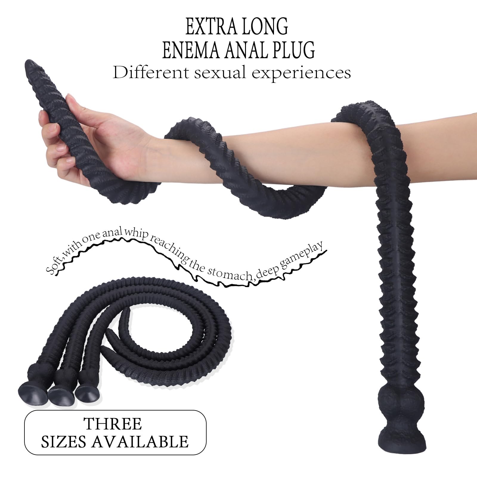 AMAZBEE AnalPlugs extra lunghi con ventose Butt Plugs in silicone per la dilatazione anale e vaginale Dildo anali filettati per la stimolazione della prostata e del punto G (L,1)