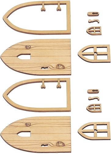 Miniatura 1 de Puerta de pueblo de casa de muñecas 1:12, casa de muñecas, puerta de jardín, ventana, miniatura, exquisita decoración, madera vívida para